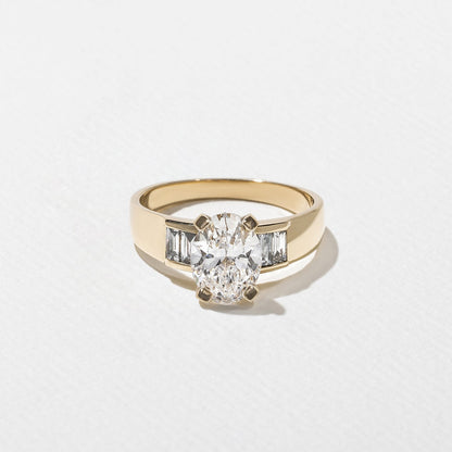 Emerald Pave Engagement Ring – 1 CT Lab Grown Diamond