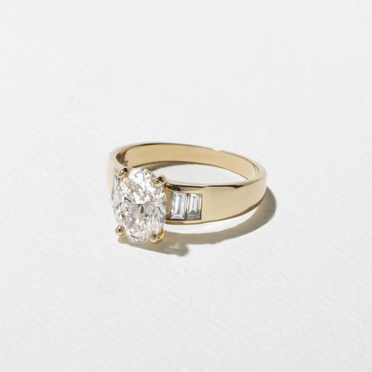 Emerald Pave Engagement Ring – 1 CT Lab Grown Diamond