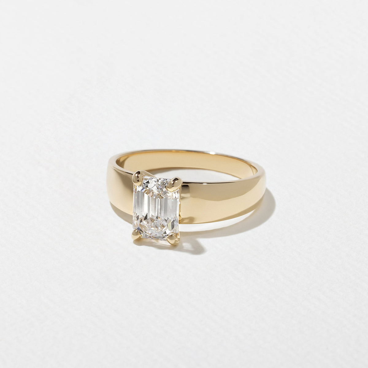 Emerald Pave Engagement Ring – 1 CT Lab Grown Diamond