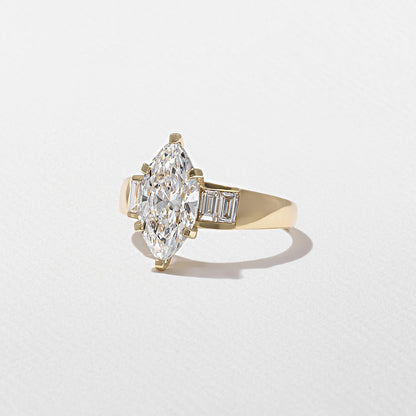 Emerald Pave Engagement Ring – 1 CT Lab Grown Diamond