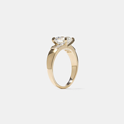Emerald Pave Engagement Ring – 1 CT Lab Grown Diamond
