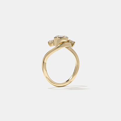 Emerald Pave Engagement Ring – 1 CT Lab Grown Diamond