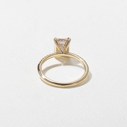 Emerald Pave Engagement Ring – 1 CT Lab Grown Diamond