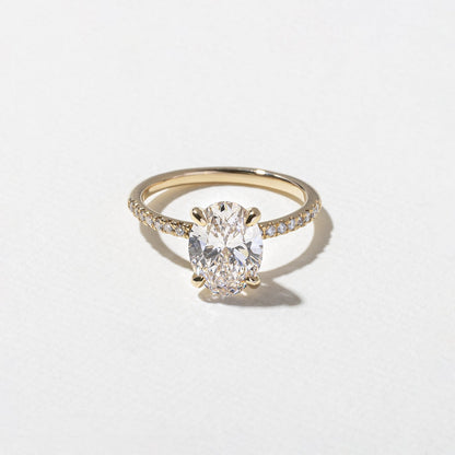 Emerald Pave Engagement Ring – 1 CT Lab Grown Diamond
