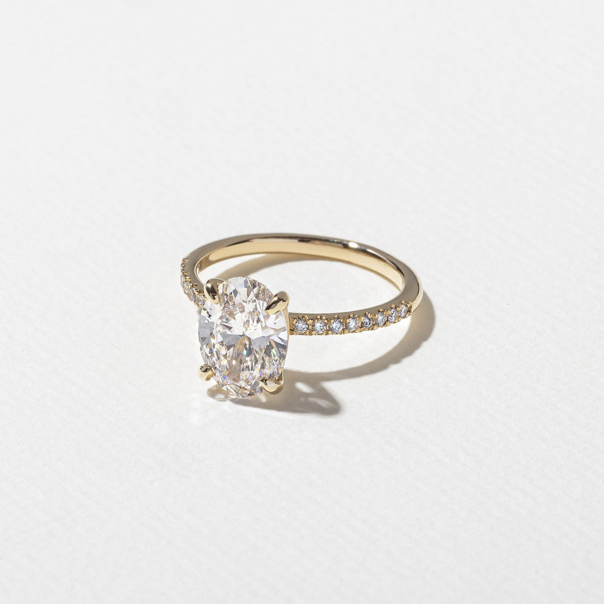 Emerald Pave Engagement Ring – 1 CT Lab Grown Diamond