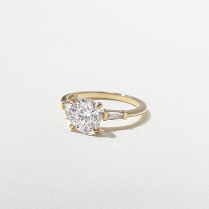 Emerald Pave Engagement Ring – 1 CT Lab Grown Diamond