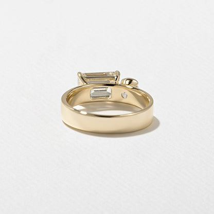 Emerald Pave Engagement Ring – 1 CT Lab Grown Diamond