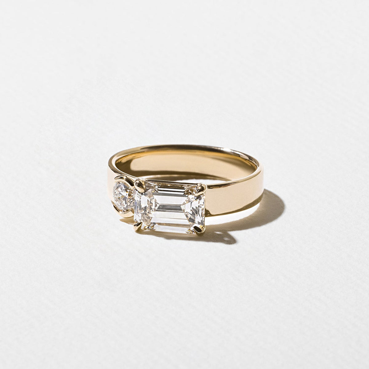 Emerald Pave Engagement Ring – 1 CT Lab Grown Diamond