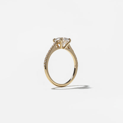 Emerald Pave Engagement Ring – 1 CT Lab Grown Diamond
