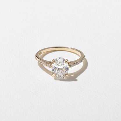 Emerald Pave Engagement Ring – 1 CT Lab Grown Diamond