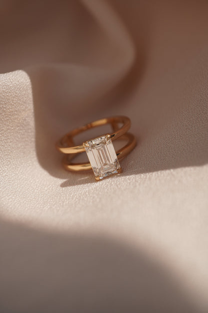 2 CT Round Three Stones Lab Grown Diamond Engagement Ring
