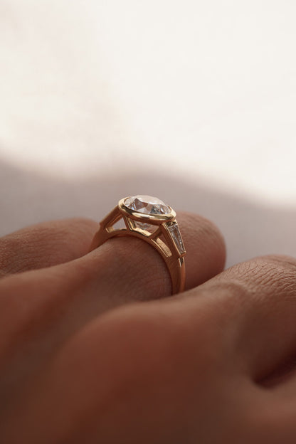 2 CT Round Three Stones Lab Grown Diamond Engagement Ring