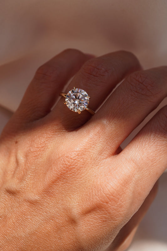 2 CT Round Three Stones Lab Grown Diamond Engagement Ring