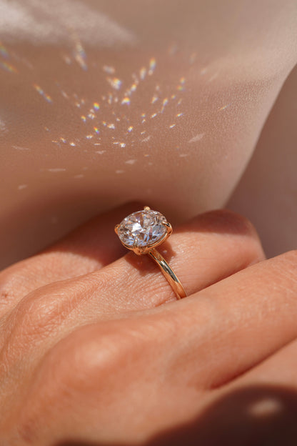 2 CT Round Three Stones Lab Grown Diamond Engagement Ring