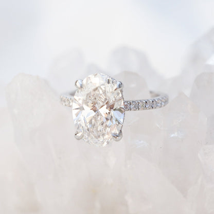 2 CT Round Three Stones Lab Grown Diamond Engagement Ring