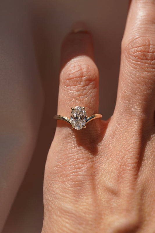2 CT Round Three Stones Lab Grown Diamond Engagement Ring