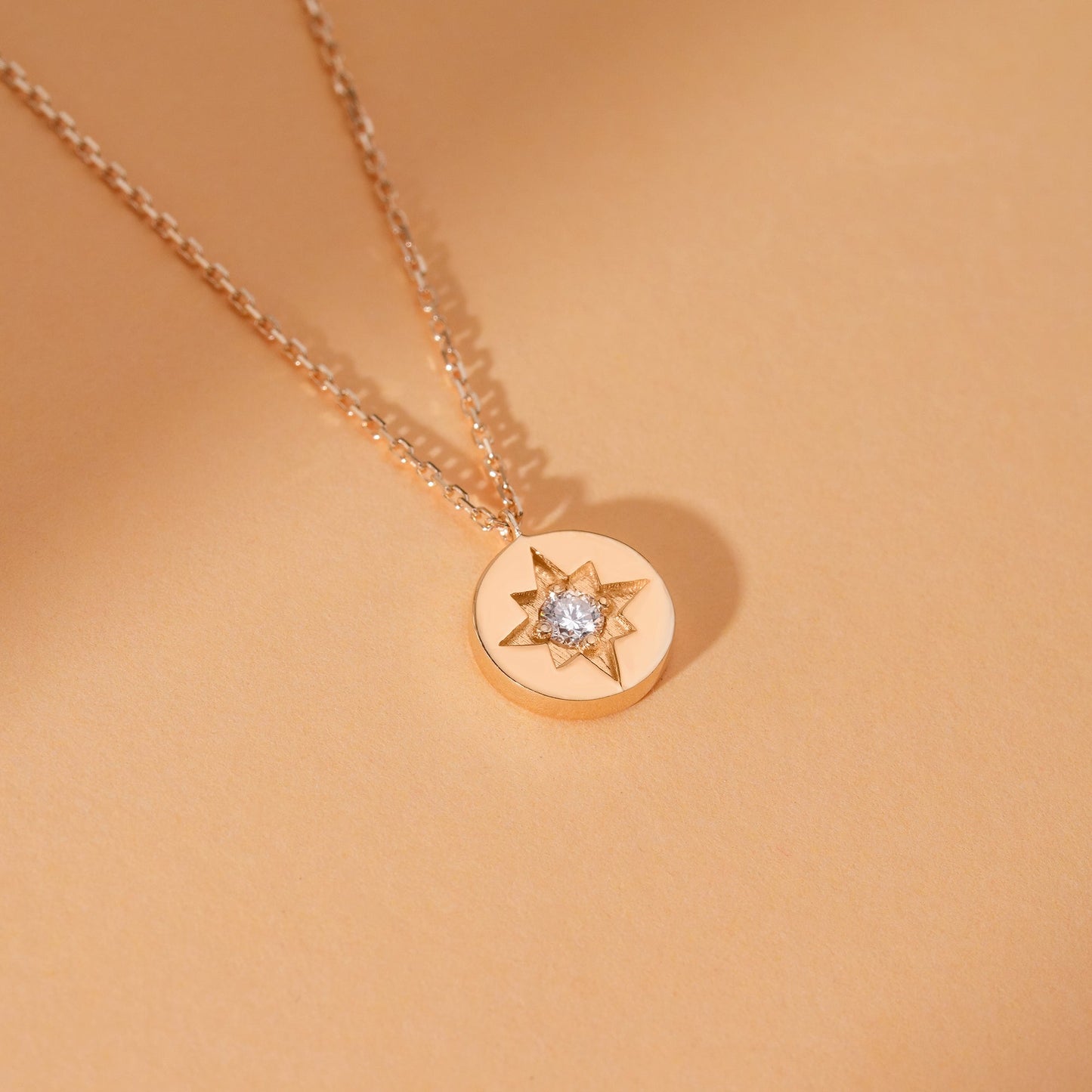 1.0 CT Round Bezel Solitaire Lab Grown Diamond Necklace