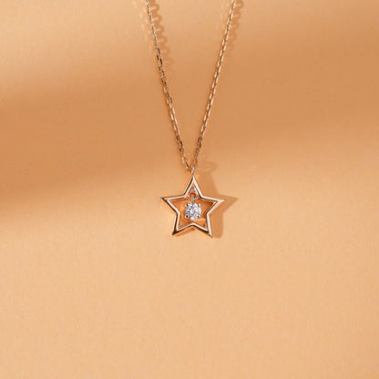 1.0 CT Round Bezel Solitaire Lab Grown Diamond Necklace