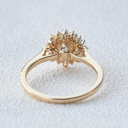 1.0 CT Round Cut Halo Moissanite Engagement Ring 9