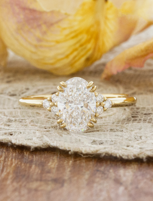 2 CT Round Three Stones Lab Grown Diamond Engagement Ring