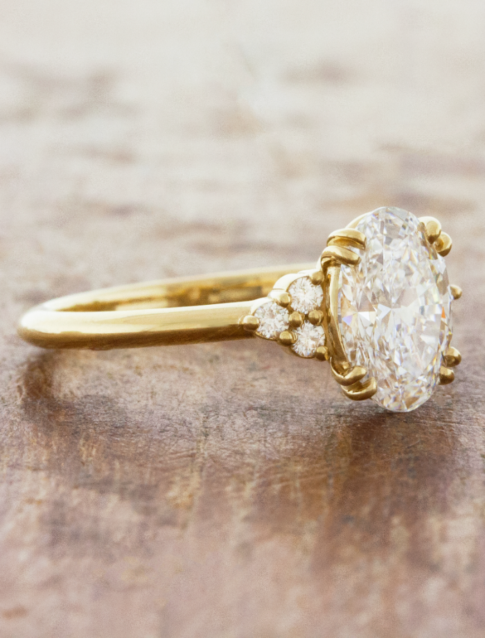 2 CT Round Three Stones Lab Grown Diamond Engagement Ring