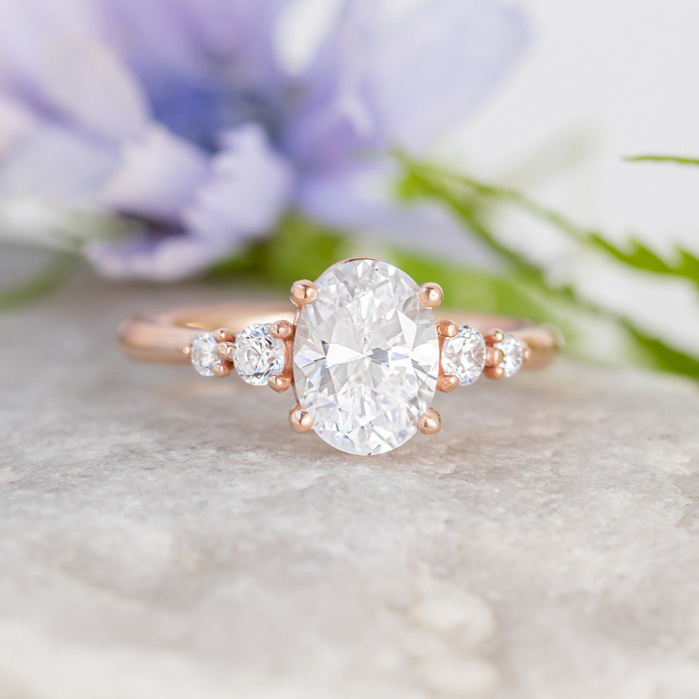 2 CT Round Three Stones Lab Grown Diamond Engagement Ring
