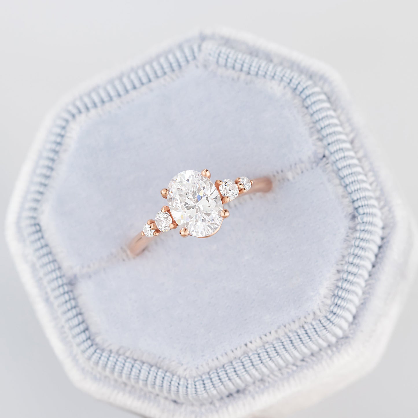2 CT Round Three Stones Lab Grown Diamond Engagement Ring