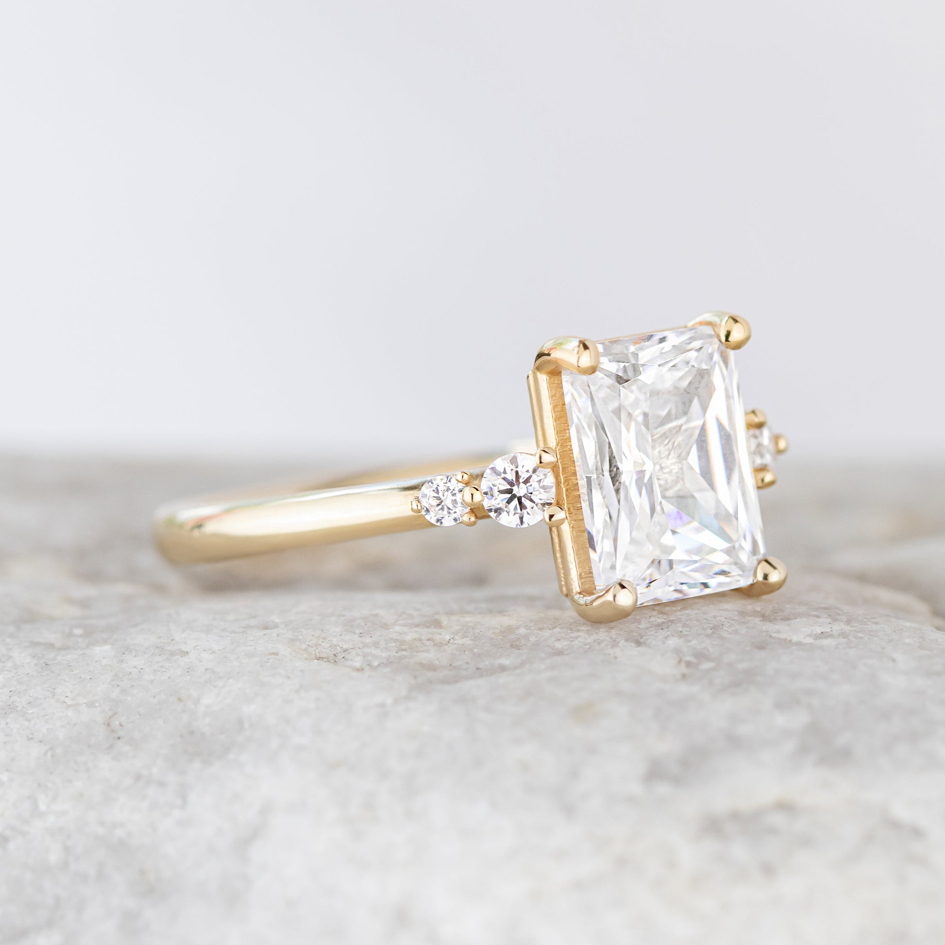 2 CT Round Three Stones Lab Grown Diamond Engagement Ring