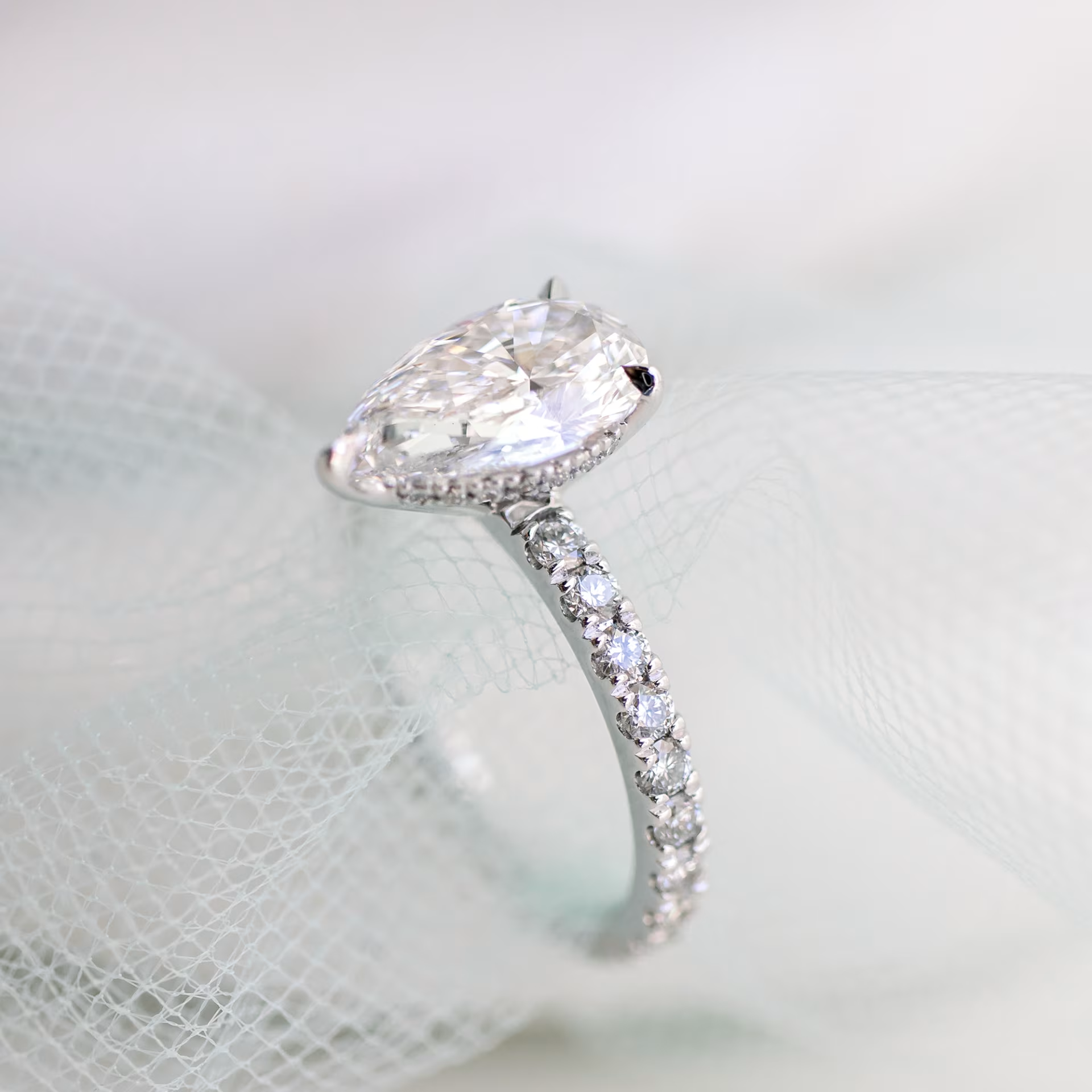 Marquise Cut Cluster Styled Lab Grown Diamond Engagement Ring