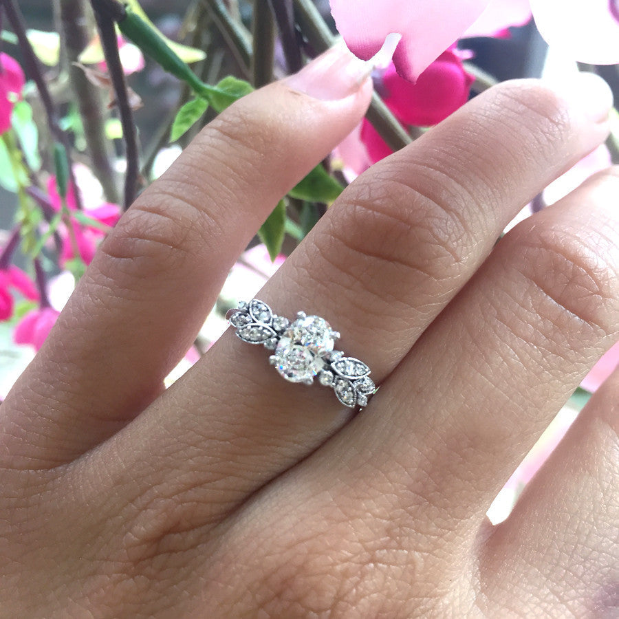 2 CT Round Three Stones Lab Grown Diamond Engagement Ring