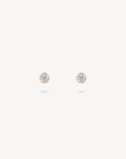 1.0 CT Round Bezel Solitaire Lab Grown Diamond Earrings