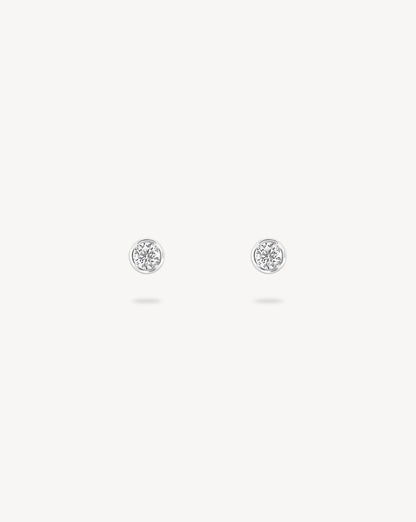 1.0 CT Round Bezel Solitaire Lab Grown Diamond Earrings