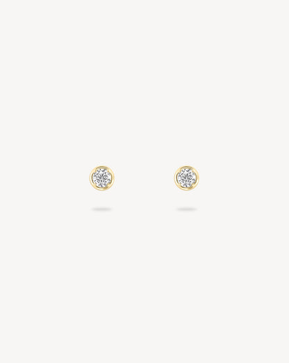 1.0 CT Round Bezel Solitaire Lab Grown Diamond Earrings