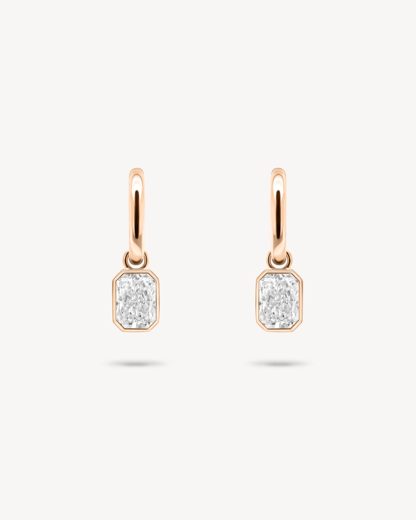 1.0 CT Round Bezel Solitaire Lab Grown Diamond Earrings