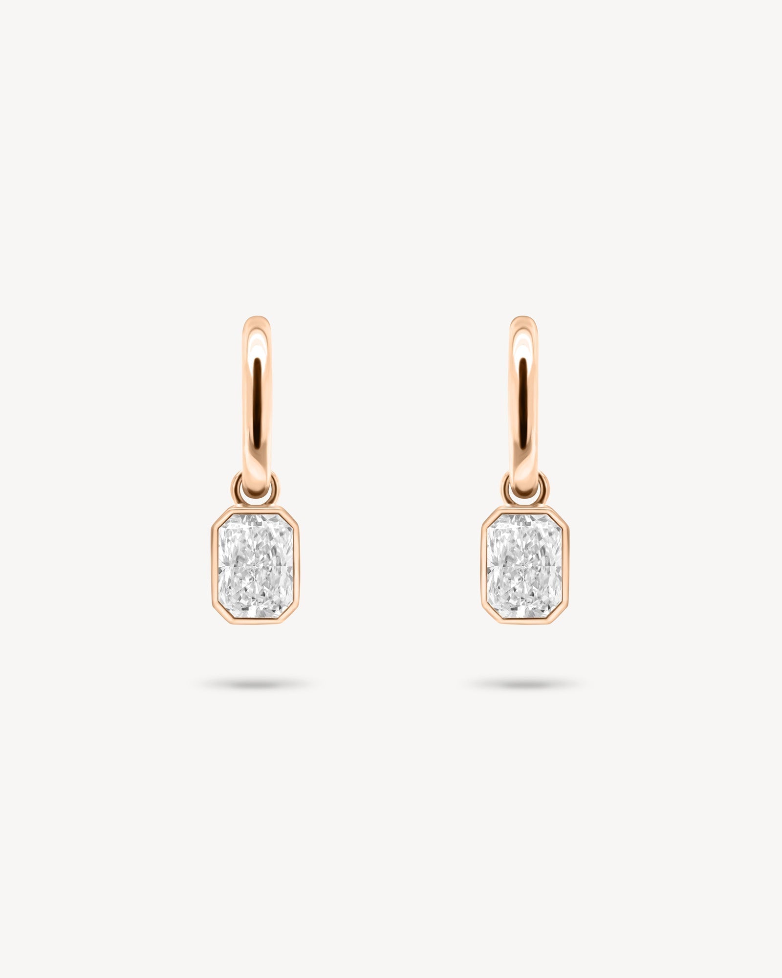 1.0 CT Round Bezel Solitaire Lab Grown Diamond Earrings