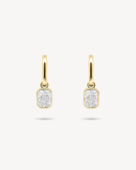 1.0 CT Round Bezel Solitaire Lab Grown Diamond Earrings