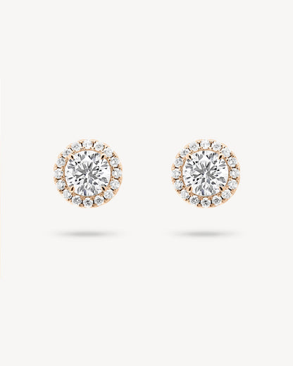 1.0 CT Round Bezel Solitaire Lab Grown Diamond Earrings