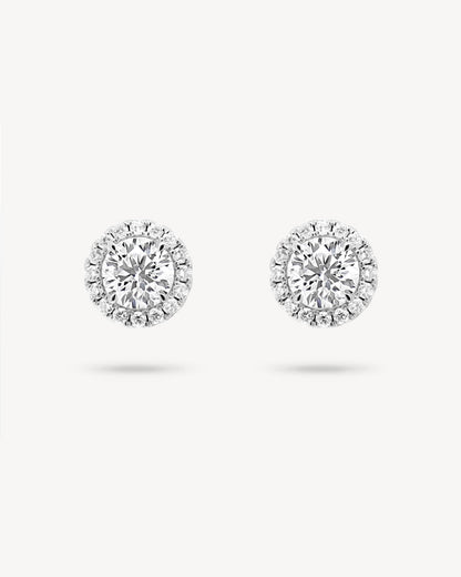 1.0 CT Round Bezel Solitaire Lab Grown Diamond Earrings