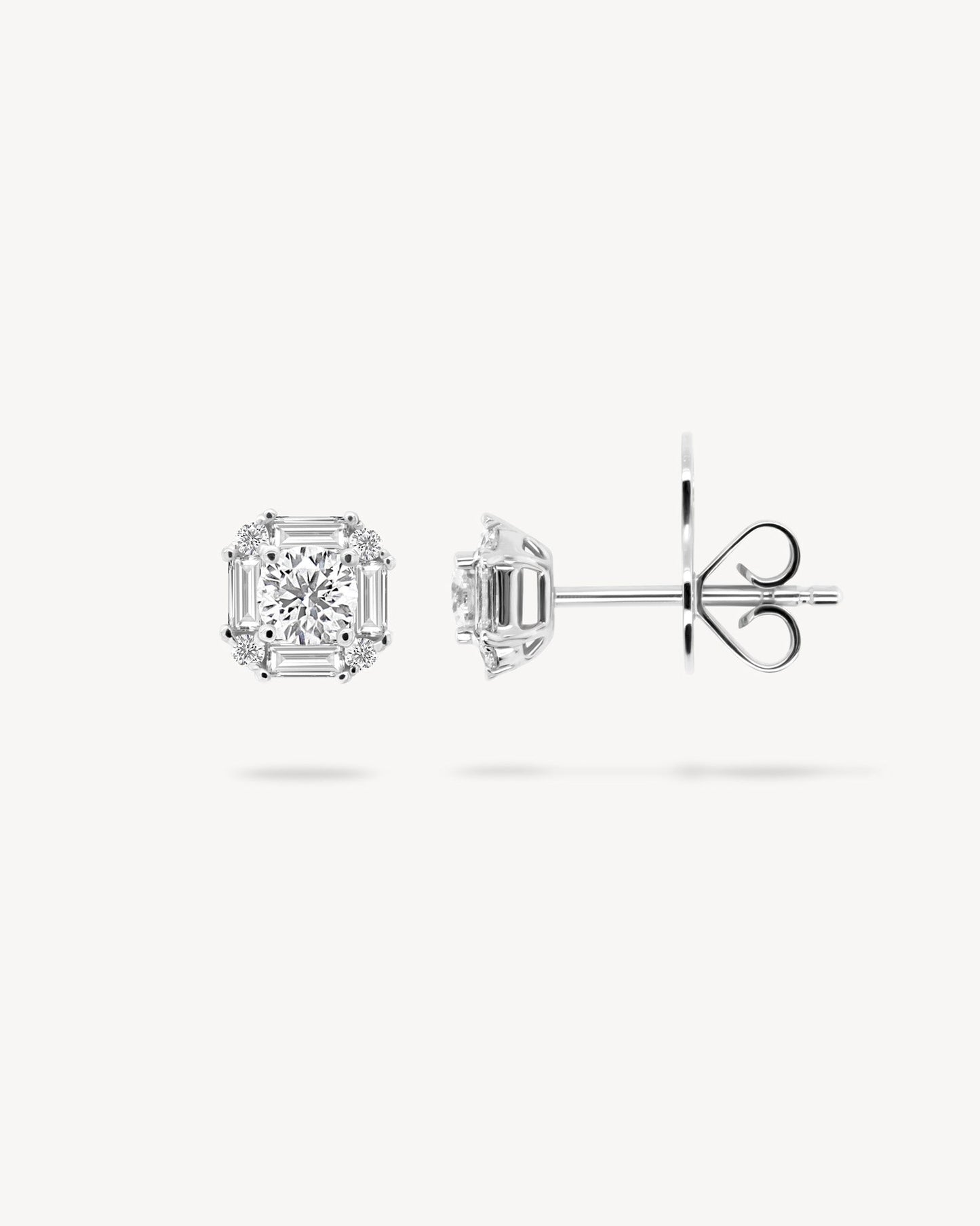 1.0 CT Round Bezel Solitaire Lab Grown Diamond Earrings