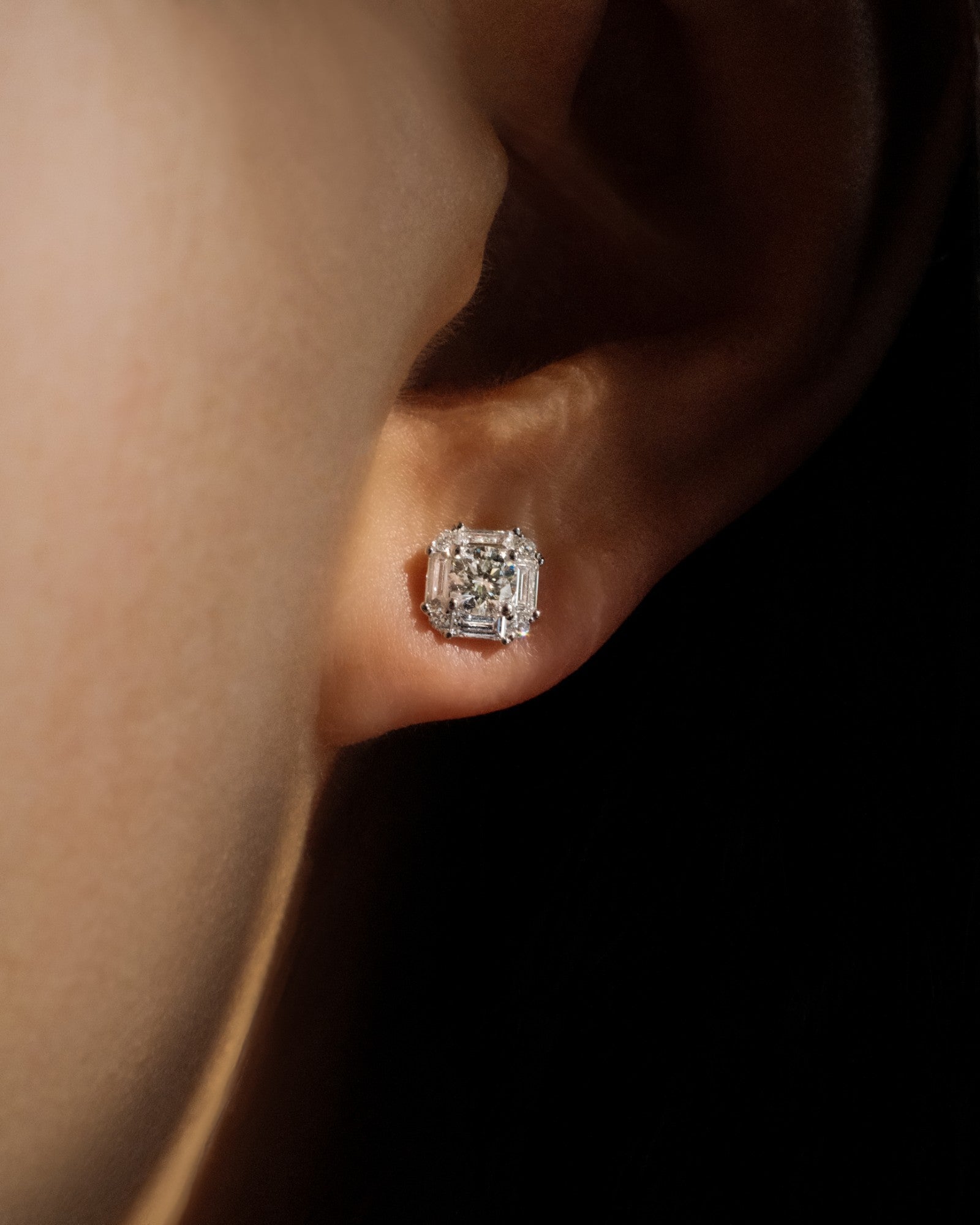 1.0 CT Round Bezel Solitaire Lab Grown Diamond Earrings