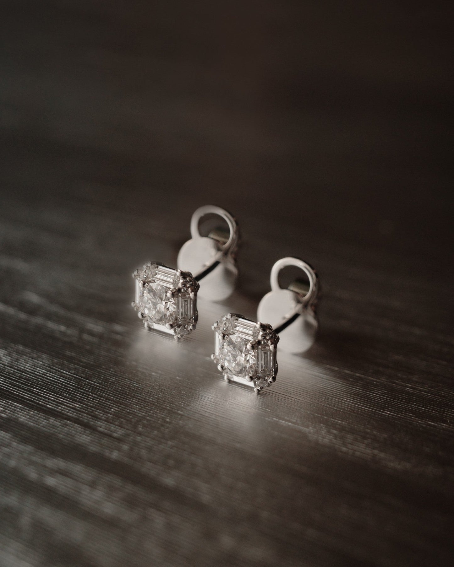 1.0 CT Round Bezel Solitaire Lab Grown Diamond Earrings