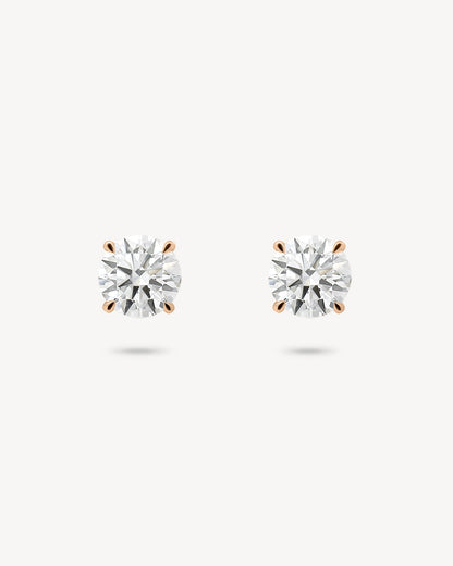 1.0 CT Round Bezel Solitaire Lab Grown Diamond Earrings