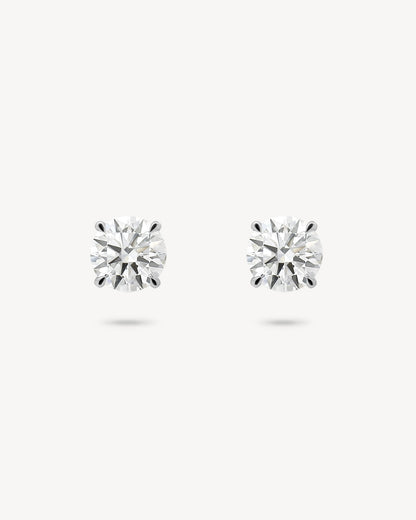 1.0 CT Round Bezel Solitaire Lab Grown Diamond Earrings