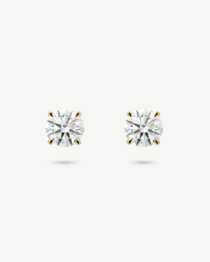 1.0 CT Round Bezel Solitaire Lab Grown Diamond Earrings