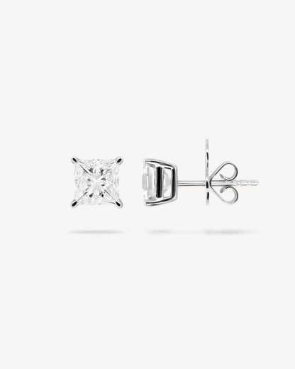 1.0 CT Round Bezel Solitaire Lab Grown Diamond Earrings