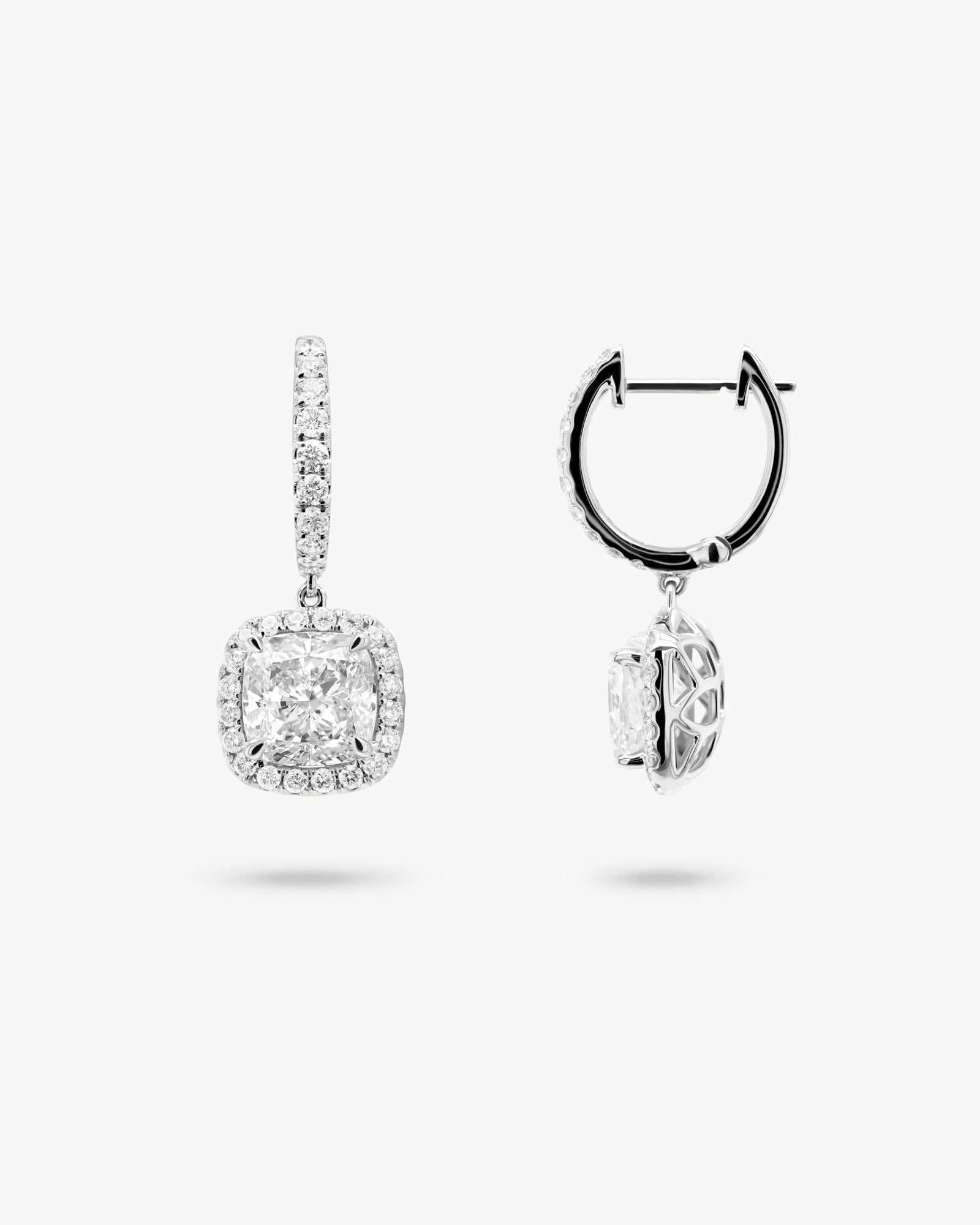 1.0 CT Round Bezel Solitaire Lab Grown Diamond Earrings
