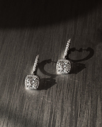 1.0 CT Round Bezel Solitaire Lab Grown Diamond Earrings