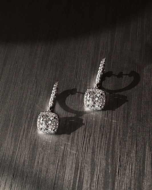 1.0 CT Round Bezel Solitaire Lab Grown Diamond Earrings