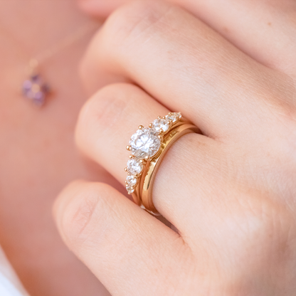 2 CT Round Three Stones Lab Grown Diamond Engagement Ring