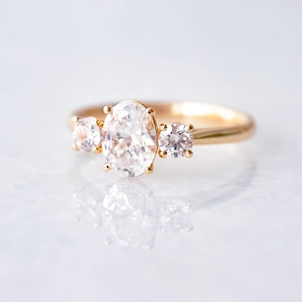 2 CT Round Three Stones Lab Grown Diamond Engagement Ring